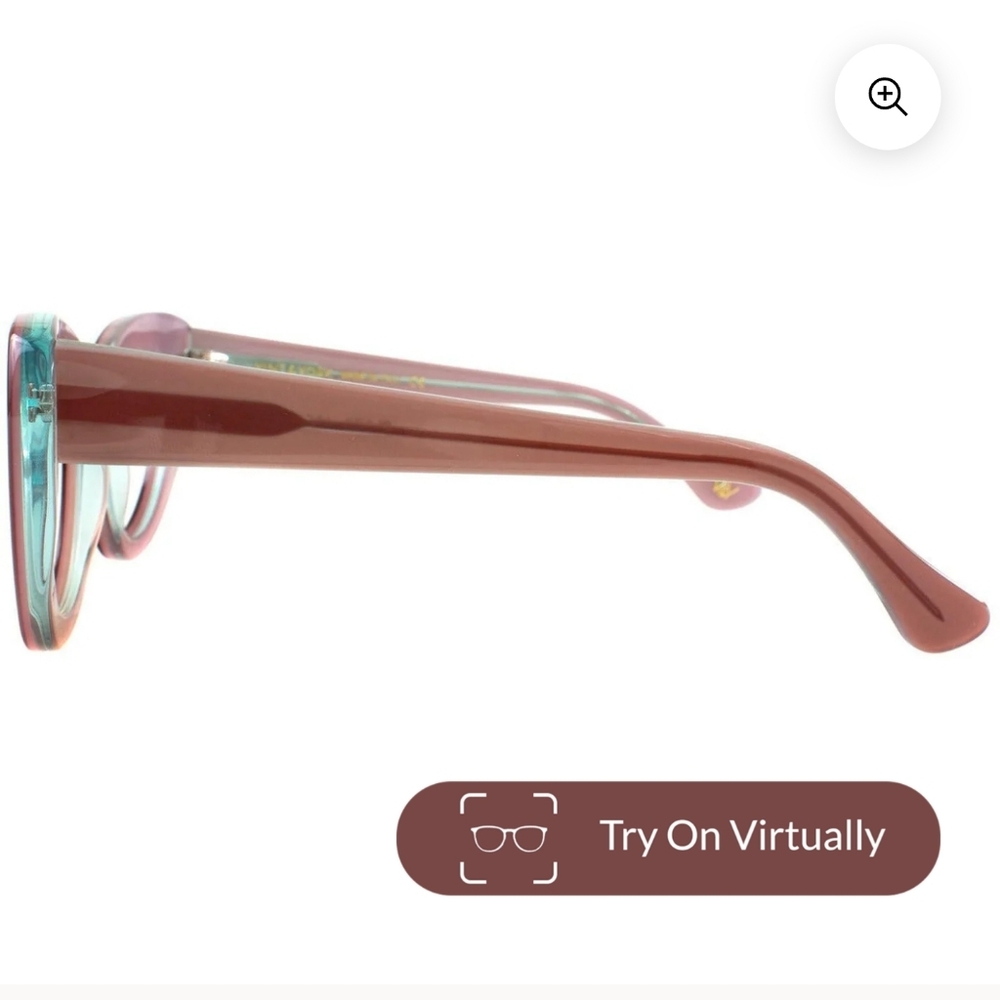 Bold Statement Powder Pink on Teal "Plaza" Reading Glasses From "Vint & York" - Picture 2 of 7
